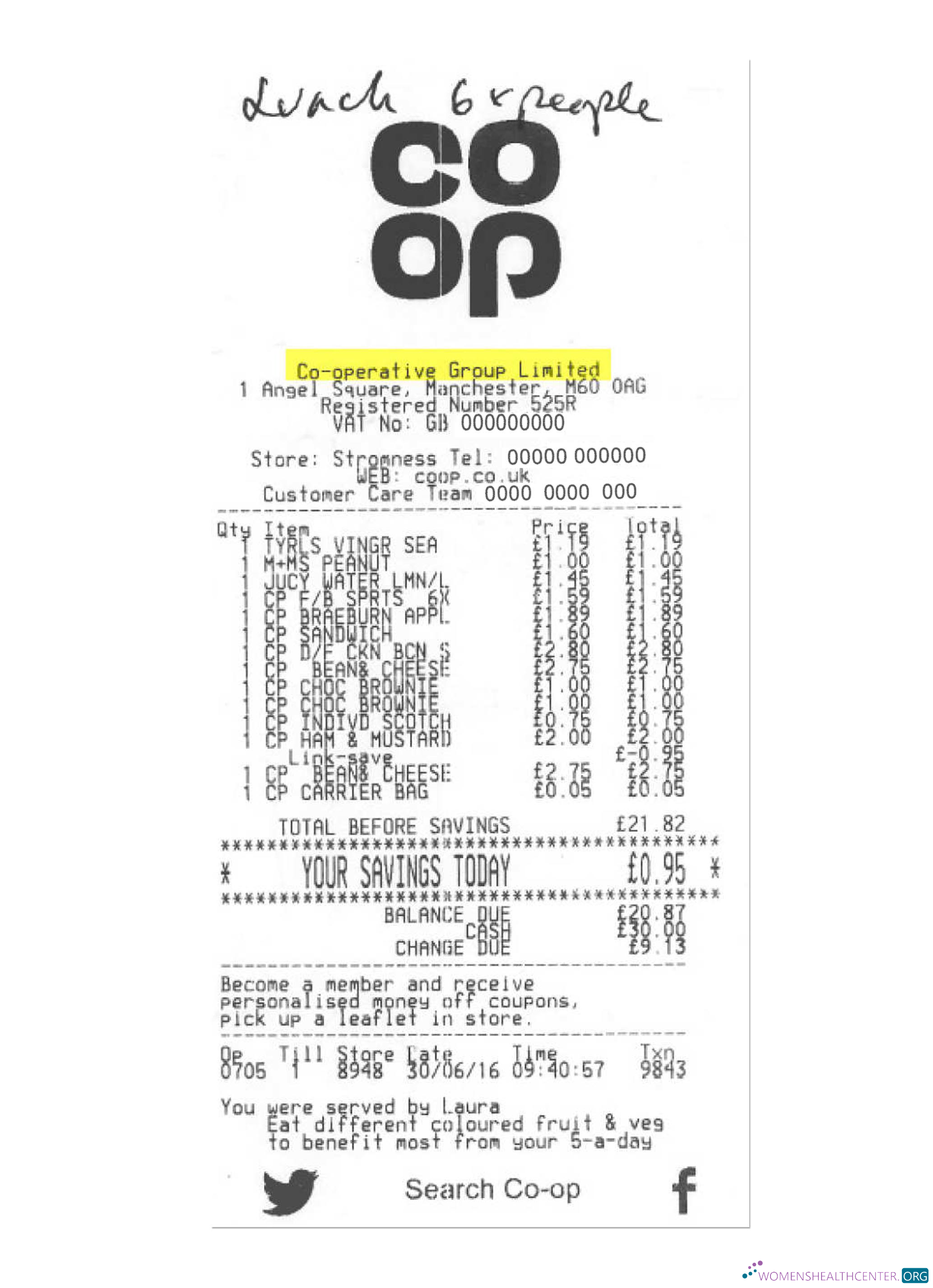 Download CO OPERATIVE GROUP LIMITED payment check Photoshop template